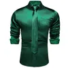 Overhemden voor heren Groene geruite split Contrasterende kleuren Lange mouwen Voor heren Designer Stretch satijn Smokingoverhemd Kleding Blouses 230927