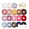 Hair Accessories Fashion Satin Women Girls Solid Color Elastic Bands Sweet Simple Colors Sports Dance Scrunchie Drop Delivery Product Dhkqo