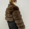 女性の毛皮のフェイクファーレアルファーコート女性ファーガール冬の本物の毛皮のジャケットナトゥタルブルーファーコートシルバーファー毛皮女性ショートジャケットwith fu 230927