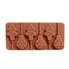 Moldes de cozimento Molde de chocolate de silicone festivo design exclusivo fácil de usar material de alta qualidade pirulito de árvore de natal diy