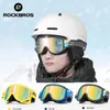 Outdoor Eyewear ROCKBROS Ski Glasses Ski Goggles Anti-fog Windproof Double-Layer Lens Ultralight UV400 Children Glasses Ski Snowboard Goggles 230927