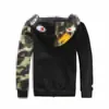 New A Bathing B Ape Men's Hoodies Autumn and Winter Men's shark camouflage sleeve hooded plush sweater jacket