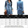 Casual Dresses Turn Down Collar Women Long Sleeve Jean Dress With Pocket Button Lady Fashion Chic Club Party Vacation Short