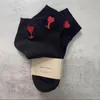 Chaussettes de créateurs femmes chaussettes de cheville broderie coeur d'amour simples bas en pur coton pour hommes