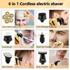 Electric Shaver 6 en 1 hommes 4D rasoir électrique Rechargeable 6 têtes flottantes barbe nez oreille tondeuse à cheveux tête chauve pour hommes rasoir tondeuse visage YQ230928