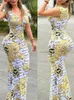 Robes décontractées de base 2023 robes d'été pour femmes baroque imprimé léopard sans manches robe moulante robes de femme décontracté élégant mini robe femme T230928