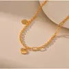 Gargantilla CCGOOD Corazón Colgante Collar Dorado 18 K Chapado Metal Textura Cadena Collares Para Mujeres Amante Regalo Joyería Simple