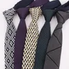 Lenços uma variedade gravata masculina gravata de malha cabeça plana 5 cm versão estreita moda listrada xadrez graduação casamento presente acessórios