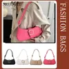 Schoudertassen Dames Effen Kleur Tote Bag Met Gesp Crossbody Verstelbare Bandjes Dames Meisjes Trendy