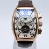 Genève luxe lederen band tourbillon mechanische mannen horloge drop dag datum skelet automatische mannen horloges geschenken FRANCK MULLE272d