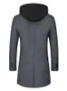 يمزج صوف الرجال معطف الشتاء 2024 ألوان صلبة أزياء عرضية للأعمال غير الرسمية الطول أعلى الخندق الذكور M4XL 230928