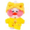 Pluche poppen 5 stks/set 30 cm eendenpopkleding kawaii lalafanfan plush duck zacht speelgoed gevulde eend poppen accessoires meisje voor kinderen speelgoed 230927