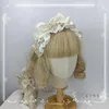 Party Supplies Lolita handgemachte japanische Schleife Stirnband mehrfarbige Perle Satin Spitze Haarschmuck