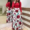 Lässige Kleider Plus Size Langes Maxikleid Eleganter Druck Party Polka Dot Frauen Frühlingsärmel Damen Big 3XL