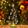 Décorations de Noël LED arbre en cristal alimenté par batterie lampe de table brillant bureau veilleuse fournitures de fête