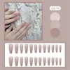 Faux ongles français solide ongles pur désir dégradé patch court ballet mode brillant rose amovible