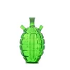 Gros mini grenade antichar narguilé vert coloré double usage brûleur à mazout en verre dab rig bong avec deux tuyaux en silicone et bol à fumer mâle de 10 mm