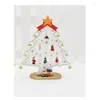 クリスマスの装飾diy木ミニ木製装飾飾り飾りフェスティバルクリスマスツリーテーブルデスクデコレーションチルドレンギフト2023