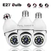 Objectif CCTV 1/2/3 pièces ampoule E27 caméra de Surveillance automatique suivi humain couleur Vision nocturne moniteur de sécurité intérieur Zoom caméras domestiques YQ230928