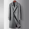 Misto lana da uomo Cappotto invernale da uomo 73 Business causale Slim lungo doppio petto Cappotto di lana solido Moda calda giacca a vento 230928