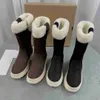 Hochwertige Luxus-Designer-Stiefel für Damen. Heißer Verkauf für Damen, Leder-Slipper mit Stollensohle und dicker Sohle, erhöhter Schuh. Klassische Damen-Schneestiefel, Designer-Martin-Stiefel mit Box