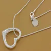 Nova jóia de prata barata 925 prata esterlina moda charme coração amor pingente colar 10032249