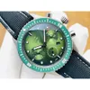 デザイナーFifty Fathom Men Chronograph Writst Watches U595 SuperClone Green Dial Sapphire Auto Mechanical Movement Uhr Montre Luxe