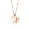 Heart Necklace Designer Pendant Halsband smycken rostfri gåva lyx kvinnor älskar kedja valentin mode varumärke t mäns och kvinnor par tillbehör kedjor qdl7