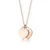 Collier coeur Designer pendentif colliers bijoux en acier inoxydable cadeau femmes amour chaîne Valentine marque de mode T hommes et femmes accessoires de couple chaînes