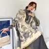 2023 Écharpe hivernale pour femmes Cashmere Lady Stohes Design Imprimez des châles chauds féminins enveloppez une couverture écharbes réversibles épaisses pour la fête 297Z