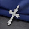 2020 Vintage Diamond CZ Cross Cross 100% 925 STRELLING SREBRY Party Wedding Weselne Naszyjnik dla kobiet mężczyzn Mężczyzn MOISSANITE BINESTY294Q