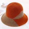 Wide Brim Hats Bucket Autumn winter warm knit hat lady matching color fashion versatile temperament wool fisherman 230927