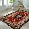 1 Stück Boho-Teppich mit persischem Blumenmuster, superweiche Bodenmatte aus Kunstschaffell für Wohnzimmer, Schlafzimmer, Nachttisch, leicht zu reinigen, waschbare, rutschfeste Überwurfteppiche für Halloween
