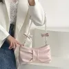 2023 Pearl Bowknot Underarm Bag For Women Pink White Pearlescent Shoulder Bag Ins Designer Gentle Handbag Crossbody Storage Påsar