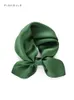 Halsdukar Solid Color Army Green Natural Silk Small Square Scarve's Scarf Satin Hijab Men's Spring Autumn HandkerChief Gifts 230927