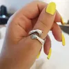 Cluster Rings Double Layer Give Me A Hug Hand Adjustable Open Women Men Anillos Bague Vintage Couple Jewelry Party Gift
