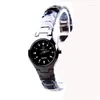 Orologi da polso HK Fashion Brand Classic Coppia Amante Donna Uomo Quarzo Orologio da polso in acciaio inossidabile nero pieno Funzione Corona Orologi da lavoro