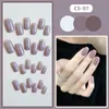 Faux ongles français solide ongles pur désir dégradé patch court ballet mode brillant rose amovible