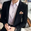 Garnitury męskie (spodnie kurtki) Brytyjski styl mężczyźni wiosna wysokiej jakości swobodna suknia biznesowa/pana ślubna blezery Slim Fit Tuxedo 5xl