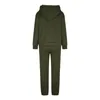 Calças femininas de duas peças 2 sweatsuit outfits para mulheres inverno grosso velo forrado quente longo mulheres neve terno xadrez conjunto malha calça