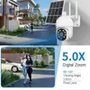 CCTV obiektyw Jleeok 5MP 4G SIM Surveillance Solar Camera Bateria Wi -Fi Bateria zewnętrzna kamera IP PIR ruch bezprzewodowy kamera PTZ Tuya YQ230928