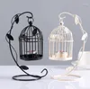 Candle Holders Creative Birdcage Tealight Holder Romantic Iron Bird Cage Hanging Lantern For Party Wedding Home Decoration SN3904