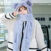 Ensembles de chapeaux, écharpes, gants, ours mignon, chapeau, écharpe, hiver, femmes, nouveauté, casquettes, chaud, décontracté, peluche, polaire solide, accessoires Kawaii pour filles