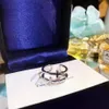 Cluster-Ringe JZ TFB RLLEN Hohe Qualität Sterling Silber Offenes Doppel-T-Kreuz Edelstein 925 Ring mit Logo DIY Schmuck für Frauen 228g