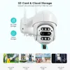 CCTVレンズANBIUX 8MP 4K PTZ IPカメラ8Xズームデュアルレンズヒューマン検出CCTVカメラ4MP屋外CCTV WiFiビデオ監視カメラICSEEアプリYQ230928