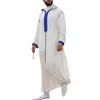 Etniska kläder 2023 Eid Mubarak Kaftan Dubai Abaya Turkiet Muslimska modeuppsättningar Vit arabisk klänning Män