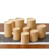 10pcs Lot Kraft Paper Tube Round Cylinder Tea Coffee Container Box Biodegradable Cardboard Packaging For Drawing T Shirt Incense G317k