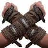 Podkładki kolanowe osłony ramion cosplay skórzana rękawica steampunk mankiet Vambrace Regulowany długi styl Bracers Medieval Armor Costume for Men