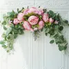 Faux blommig grönare konstgjord krans tröskel blomma pion rose diy bröllop fest blomma vägg arrangemang hem plats rum och christma kransar båge 230928