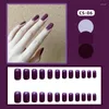 Faux ongles français solide ongles pur désir dégradé patch court ballet mode brillant rose amovible